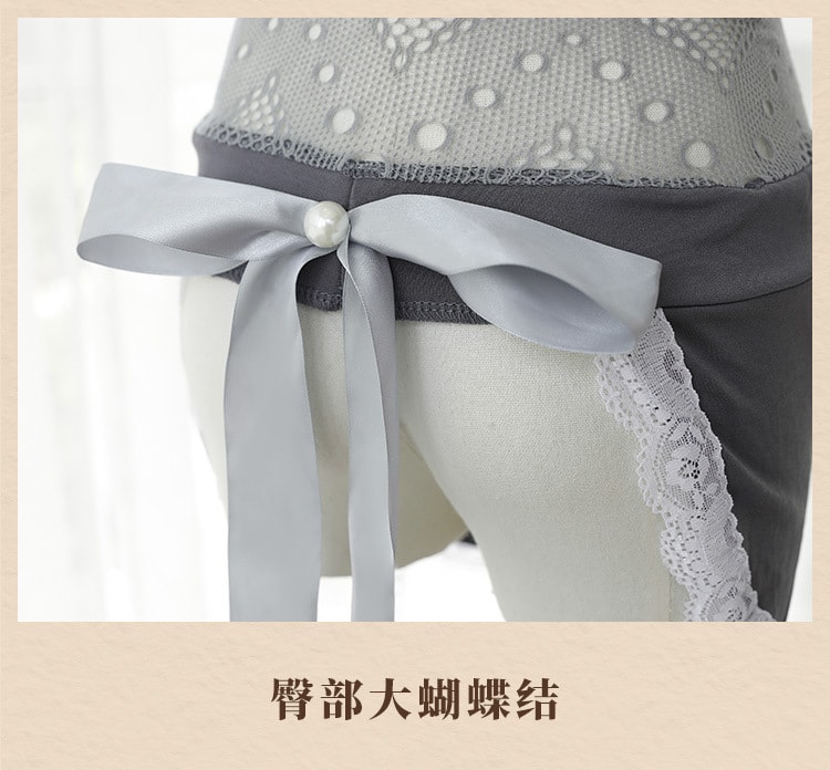 【中國直郵】霏慕 情趣內衣 漁網女僕連身製服套裝 均碼 灰色款 房事調情用品