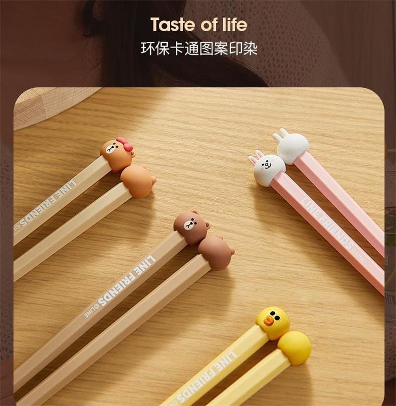 【中國直郵】 日本 LINE FRIENDS 韓式合金筷子高顏值筷子耐高溫防潮 1雙裝-SALLY款