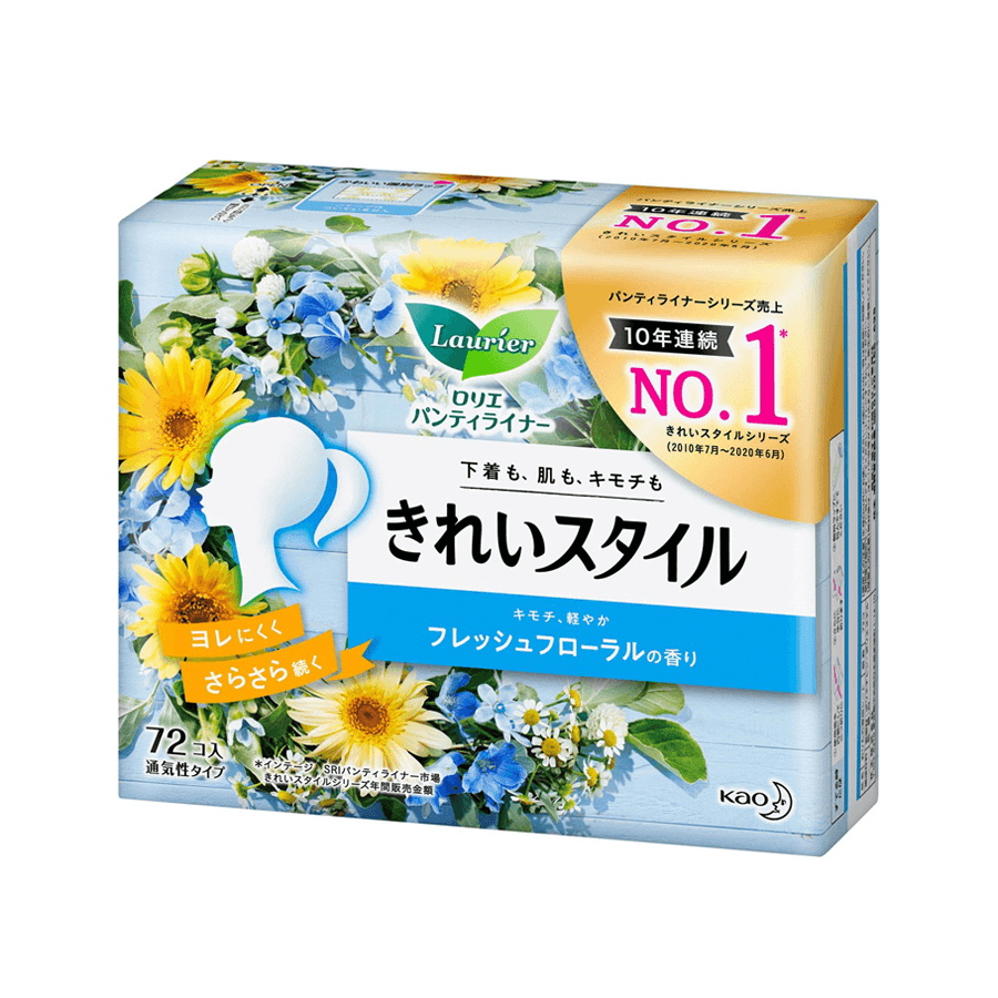 日本 KAO 花王 樂而雅 美麗自在衛生護墊 清新花香 72pcs