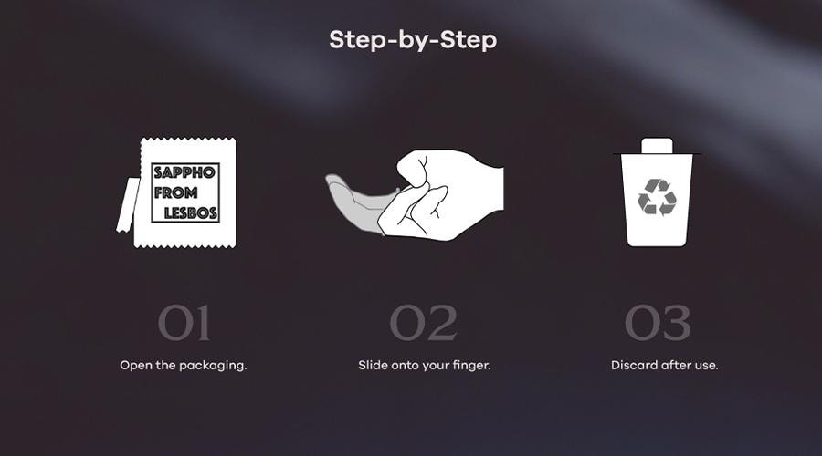  SAPPHOFROMLESBOS 奇點凸點手指套 透明質酸潤滑成人女同情趣用品les女用情人節必備 1盒裝(12隻)