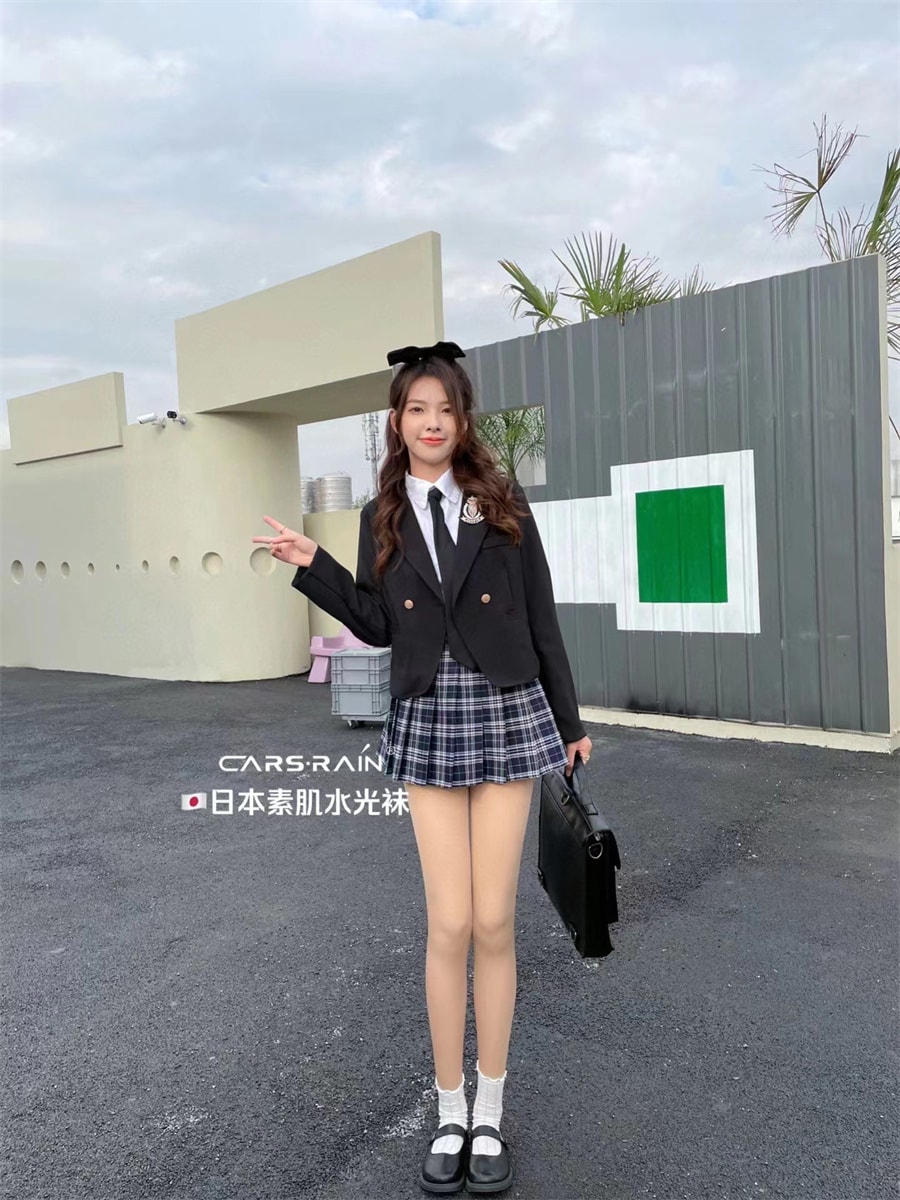 【中國直郵】素肌 秋冬加絨自然膚色裸感肉色緊身褲襪光腿神器 均碼黑色款