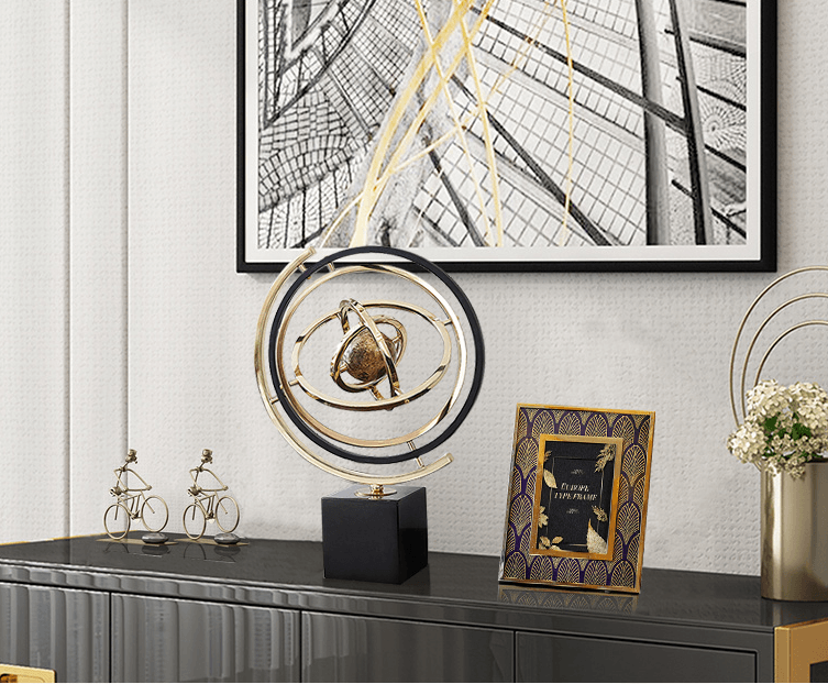 【中国直邮】简微娜 2019地球仪家居创意摆件办公室桌面装饰品 金色#1件