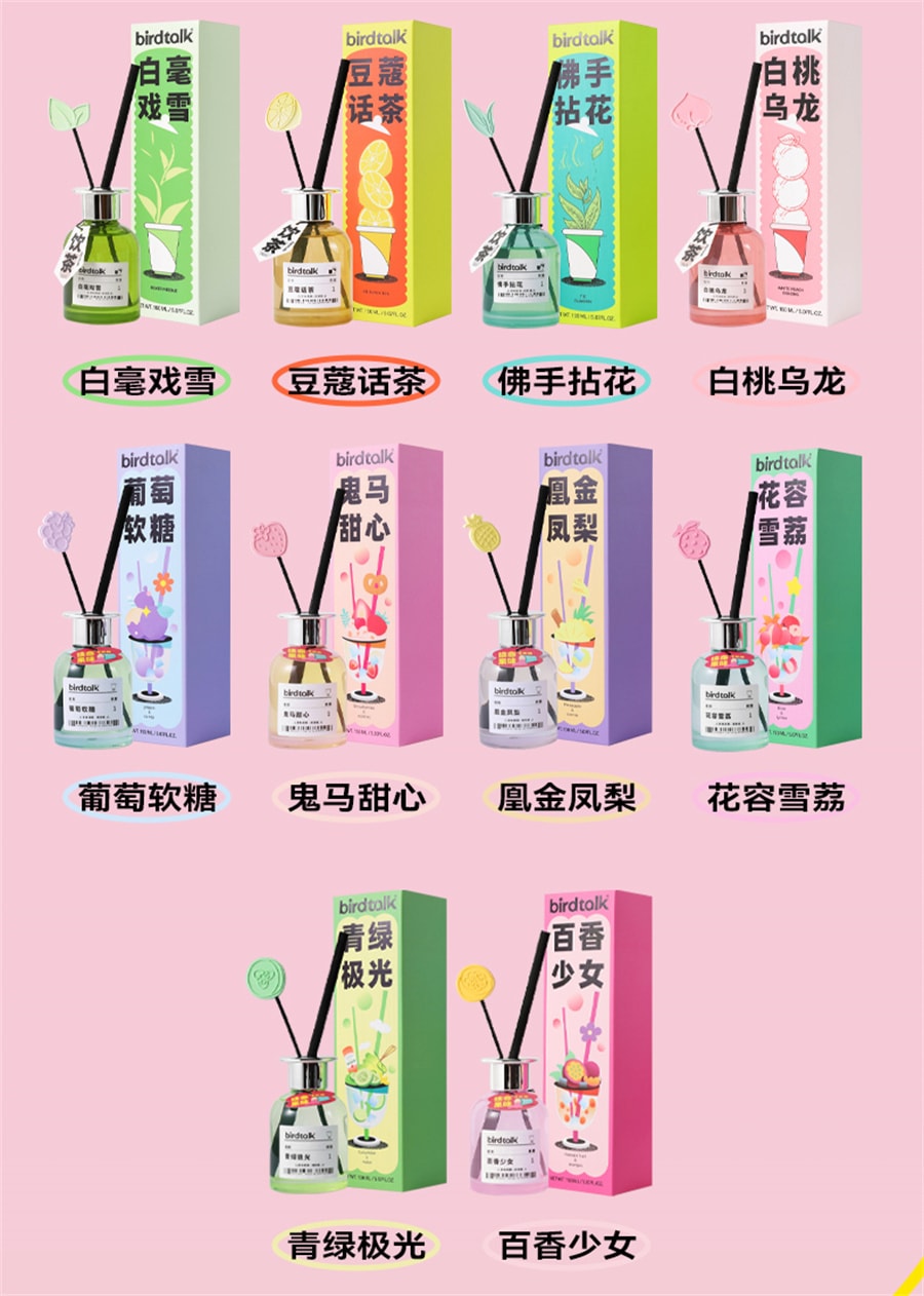 【中國直郵】birdtalk 玩味無火香薰家用室內仙人蹦極臥室男生禮物香氛 檸檬鮮薑150ml/瓶