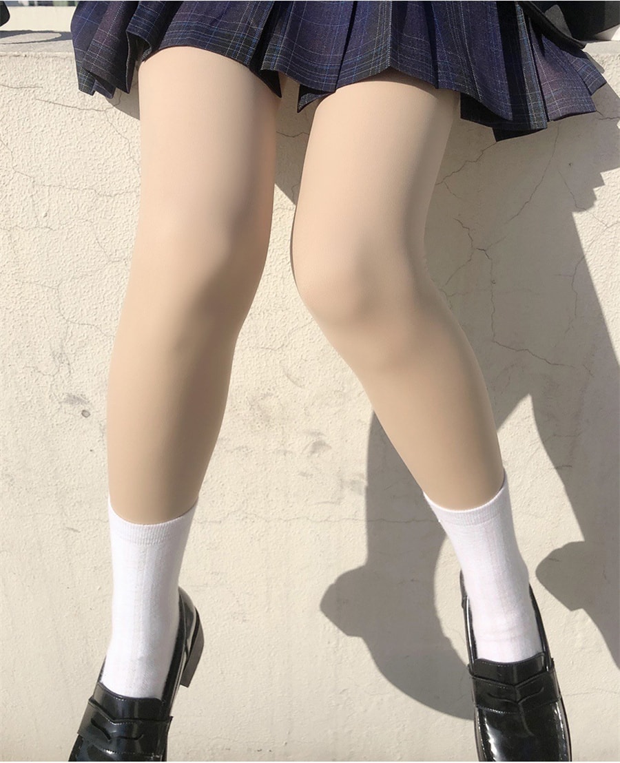 【中国直邮】新品 光腿神器自然双层裤袜jk搭配 深肤-自然肤 厚绒-踩脚