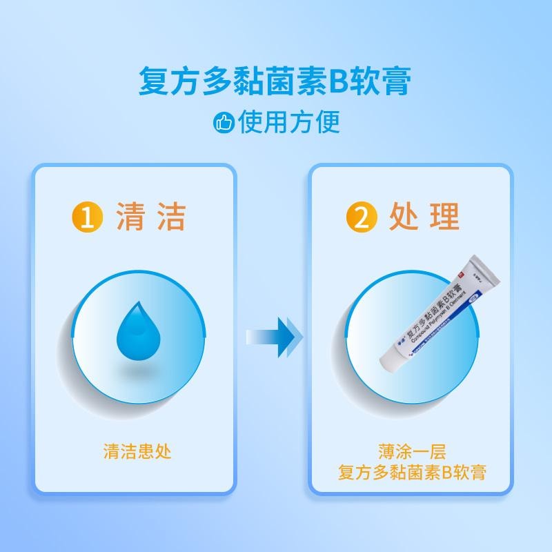 【中国直邮】孚诺  复方多粘菌素B软膏0激素 痘痘 毛囊炎 细菌感染  10g*1支/盒