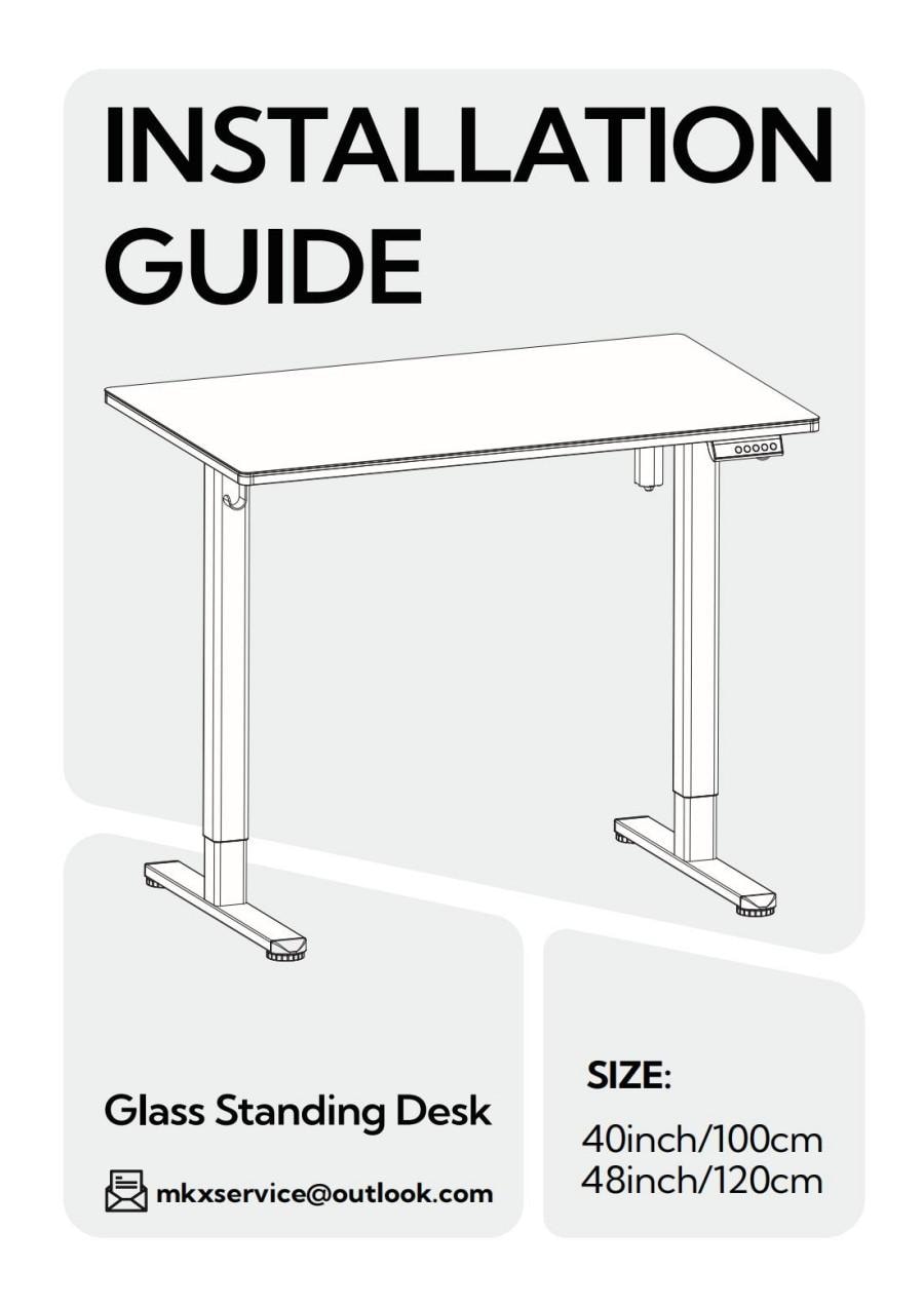 【美國直郵】 美國 hiorin 48 吋站立式桌子 1個 防爆鋼玻桌面 電動升降 閃電級組裝