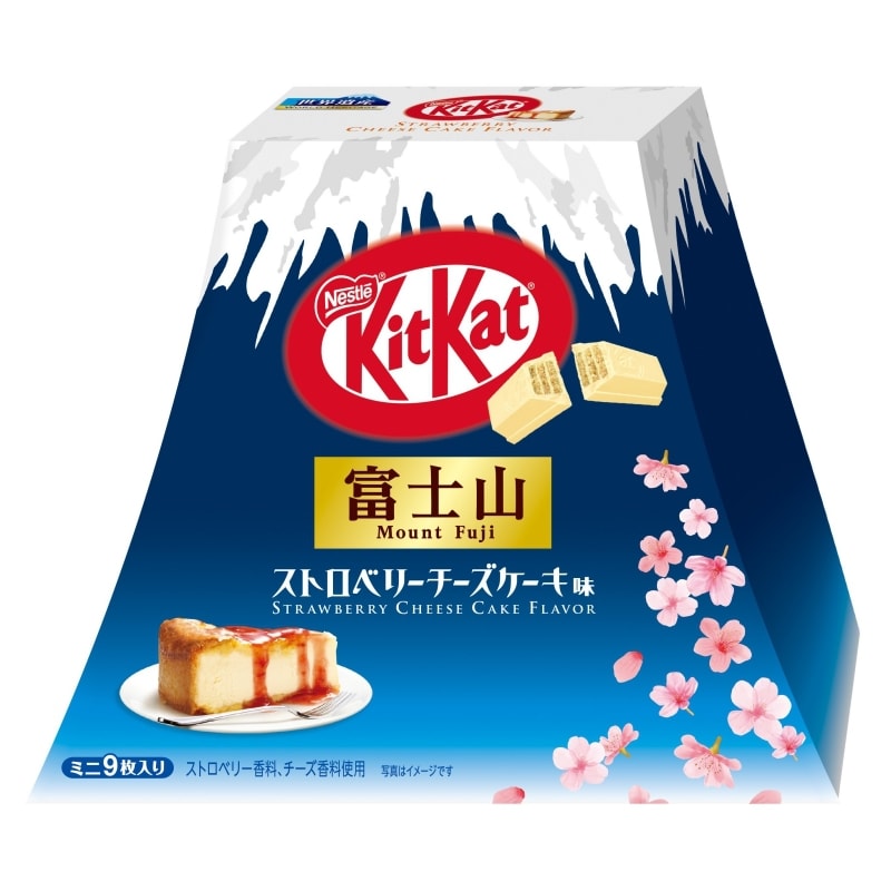 【日本直郵】日本NESTLE KIT KAT 日本本土限定 富士山限定 富士山型 草莓起司蛋糕口味 白巧克力威化 9片裝