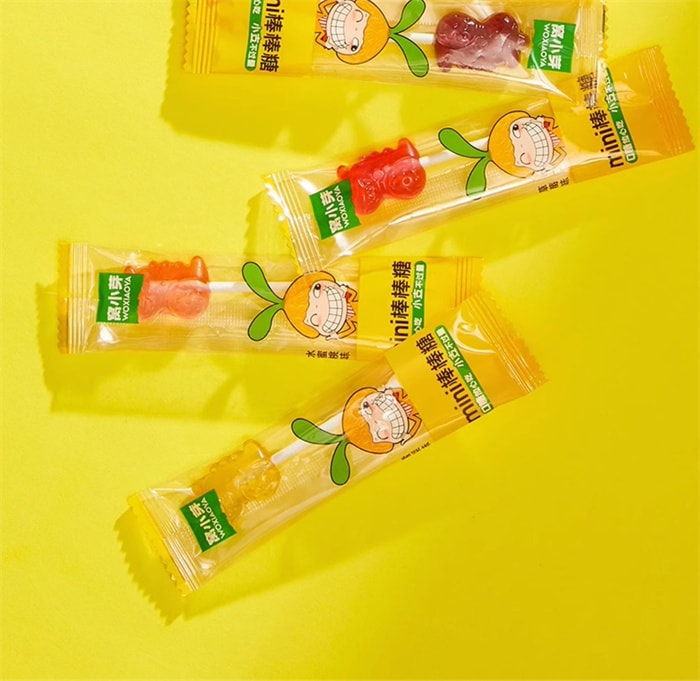 【中國直郵】窩小芽 無糖棒棒糖mini卡通益生菌維生素無添加蔗糖兒童零食 桃子口味 28g/袋