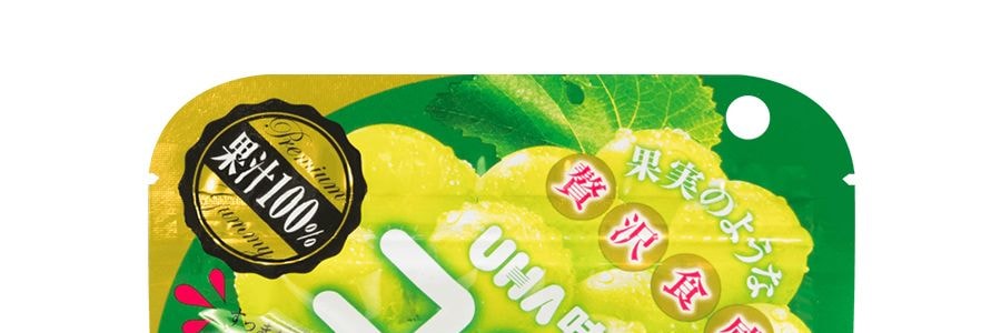 日本UHA悠哈 味覺糖 純正100%青葡萄口感果汁軟糖 48g