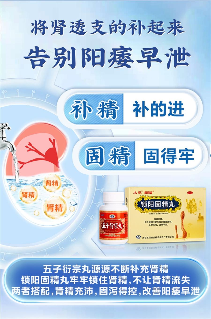 For the treatment of premature ejaculation and spermatorrhea men should use 10 bags per box