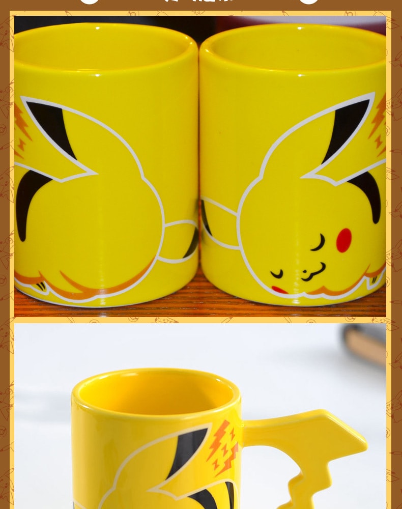 【中國直郵】FOXTAIL 寶可夢 皮卡丘Pikachu 馬克杯 動畫週邊/生日/朋友/情侶禮物 辦公室/居家水杯 1個丨*預計到達時間3-4週