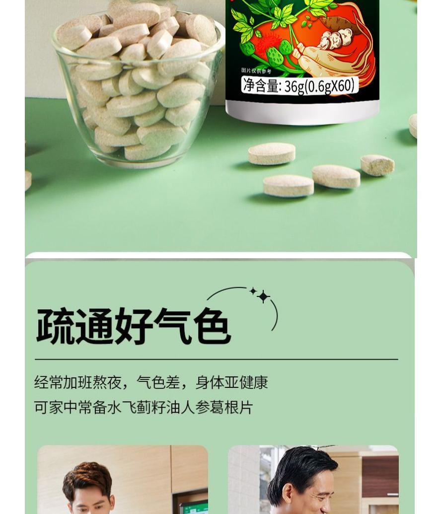【中國直郵】 北京同仁堂 內廷上用®水飛薊籽油葛根人參片壓片糖果36g 護肝養肝去肝毒