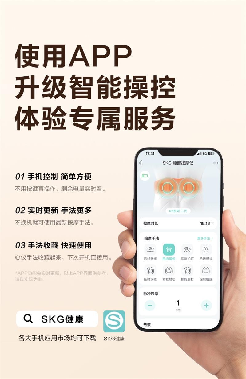 【中国直邮】  SKG 腰部按摩器K5二代护腰按摩腰部按摩仪热敷暖宫腰带脉冲  珍珠白 1个装