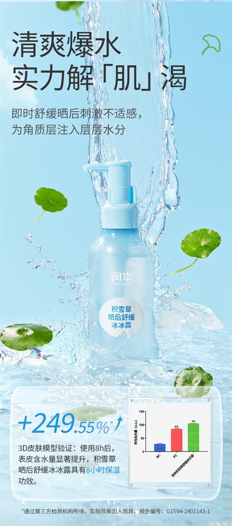 【中国直邮】  润本| 婴儿积雪草冰冰露新生宝宝润肤乳夏季滋润补水保湿儿童身体乳 200ml