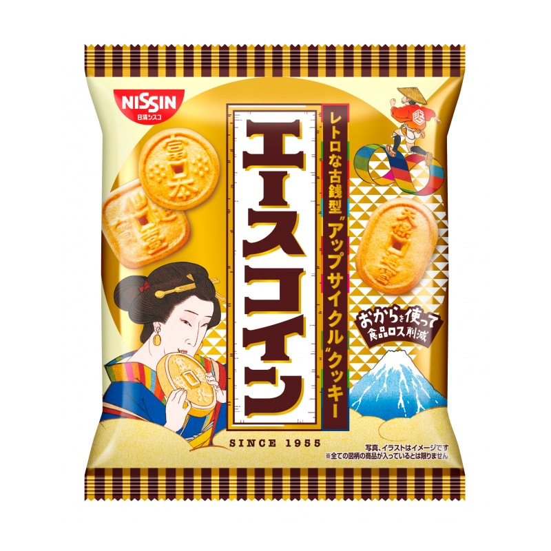 【日本直邮】NISSIN日清 日本钱币古钱型饼干 80g