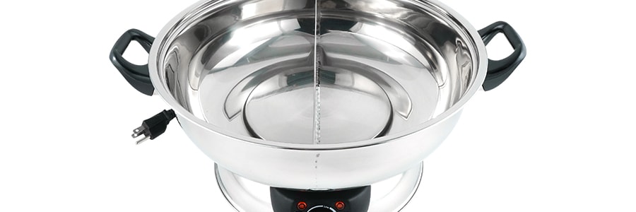 Aroma Housewares ASP-610 Dual-Sided Shabu Hot Pot, 5Qt, Stainless