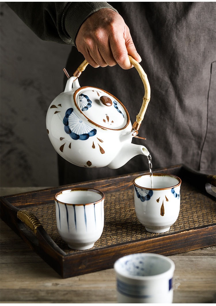 美国BECWARE 中式提梁把手壶茶具套装 中式传统水壶 白色 1套入