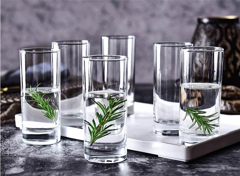 2019 Simple solid color glass drinking glass living room home 390ML # 6pcs