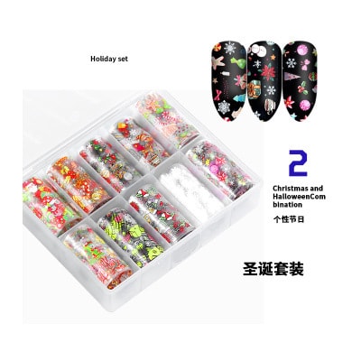 Cinderella's choice manicure Halloween Christmas star nail stickers 10 squares 4 * 120cm #Christmas sky paper 02