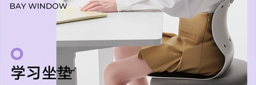 BKT 人体工学护腰坐垫靠背 久坐神器坐姿托 多种椅子适用 超大版素影灰色 477*337*373mm 