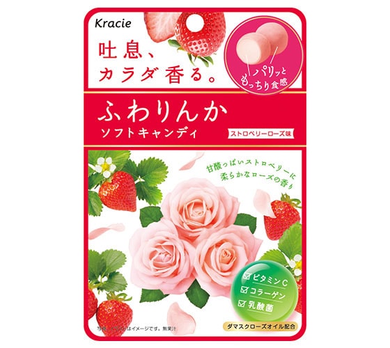 日本 KRACIE 嘉娜寶 草莓玫瑰香體軟糖 32g Exp. Date 01-2021