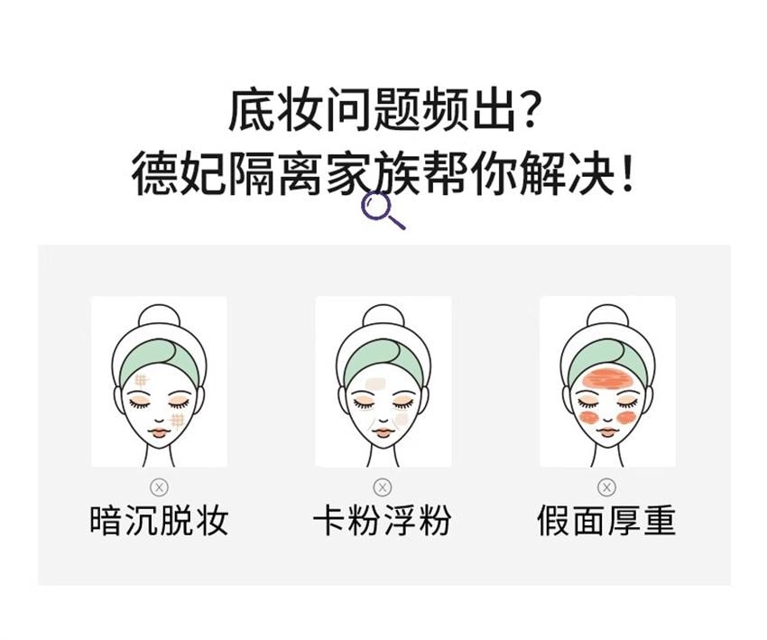 【中国直邮】 韩国 德妃 隔离 养肤隔离霜防晒 2合1妆前乳 敏肌提亮素颜霜打底服帖SPF35 40g/支