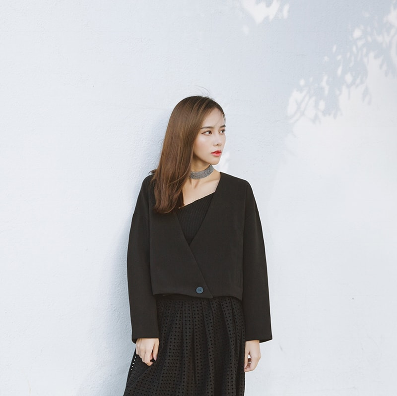 Split Back Blazer BLACK XS