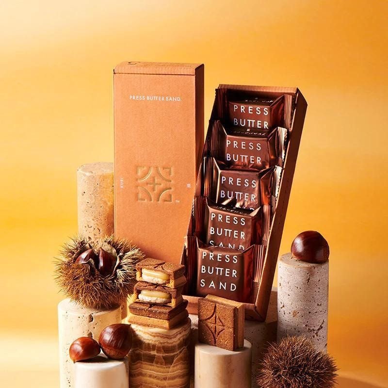 【日本直郵】雙11 全年最低價 日本 press butter sand 人氣伴手禮 栗子奶油夾心黃油曲奇 5個裝