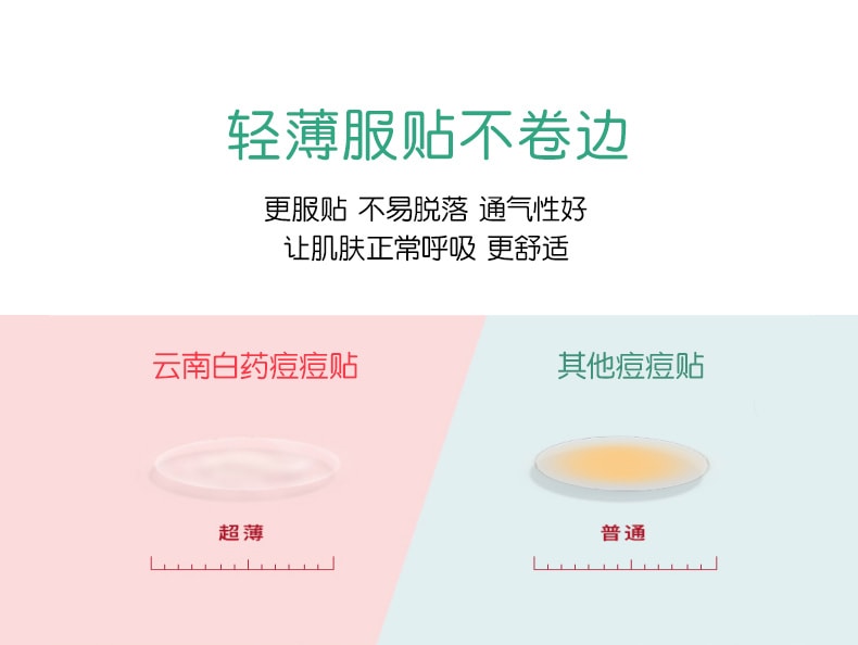 【中国直邮】云南白药  隐形痘痘贴人工皮祛净痘贴痘印吸脓遮瑕修护理可上妆  45贴