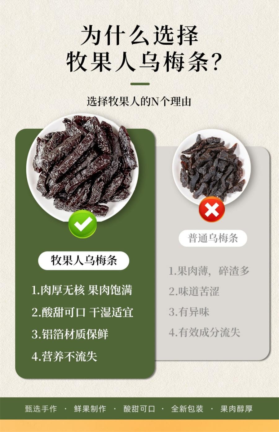 【中国直邮】 牧果人 乌梅条 乌梅干夹番茄酸梅肉蜜饯果脯果干休闲梅子零食 网红款100g/袋