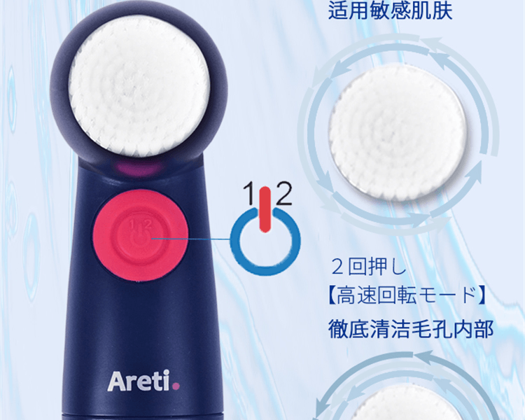 Areti||柔軟刷頭深層清潔旋轉潔面儀 簡易版||w04SMP 白色