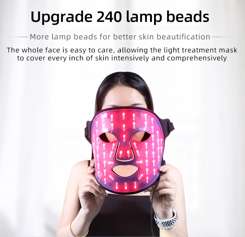 中國KAKUSAN卡酷尚新款矽膠美容面罩光子嫩膚儀光譜儀祛痘嫩膚美容儀 黑色 1件