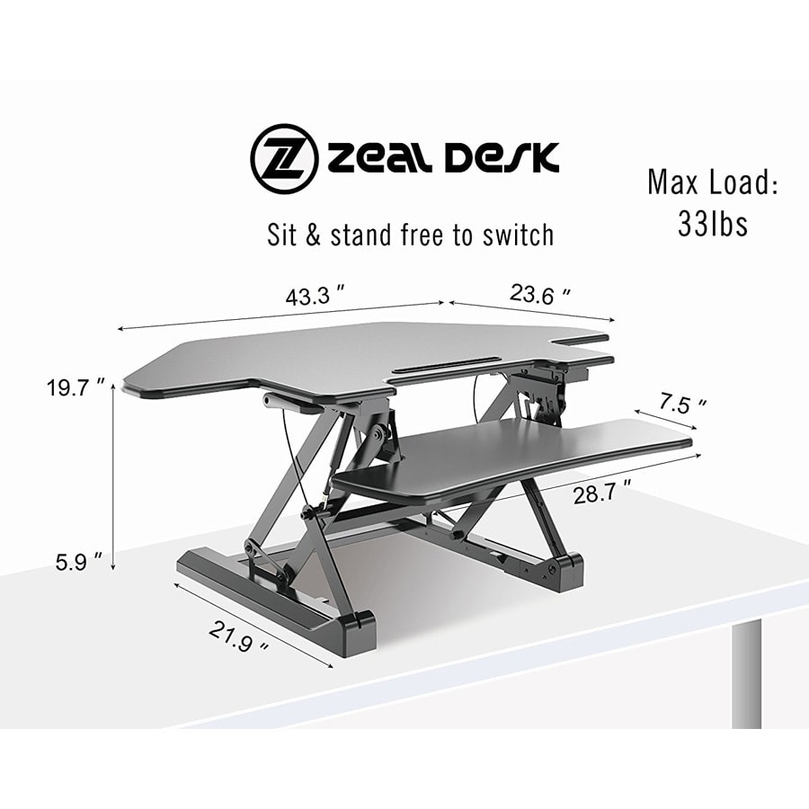 ZEAL DESK 转角空间升降桌 - 黑色