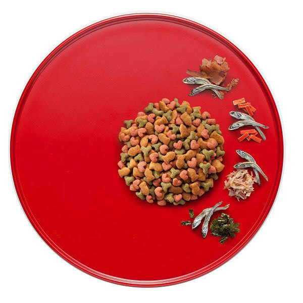 4 dishes with Small dried fish cat dry food-320g