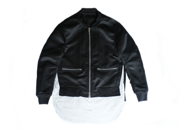 Black Fake Two-piece Jacket Baseball Coat L