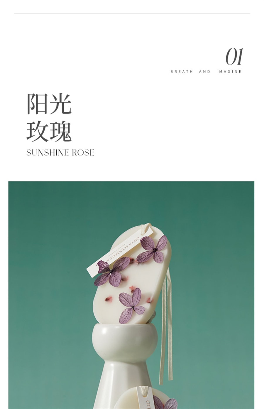 【中國直郵】CITTA西苔 香薰蠟片家用衣櫃持久清香除味掛片香氛香掛 韓粉-陽光玫瑰