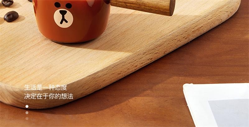 【中國直郵】 日本 LINE FRIENDS 木柄小奶盅杯玻璃帶刻度濃縮咖啡液萃取量杯 莎莉雞100ml 1個