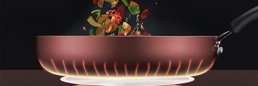 Poêle à frire antiadhésive rouge flamboyant, série radiante, 10,2 pouces, sans couvercle