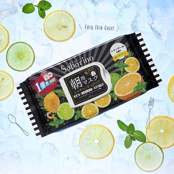 日本BCL SABORINO早安面膜夏季黑色限定款冷感柠檬 32片