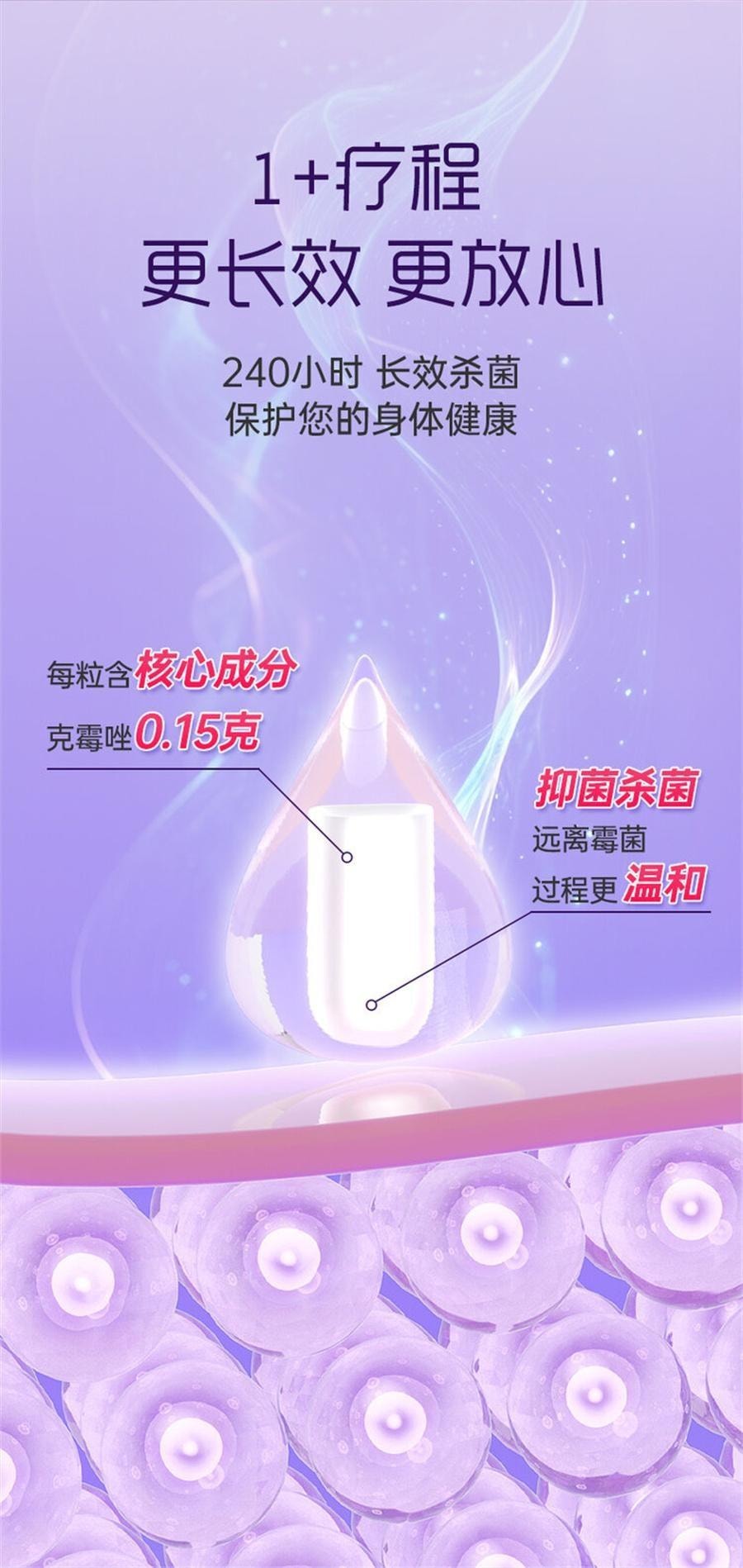 【中国直邮】 妇炎洁 克霉唑栓 阴道栓片霉菌性阴道炎妇科炎症外阴瘙痒用药专用 0.15g*10粒/盒