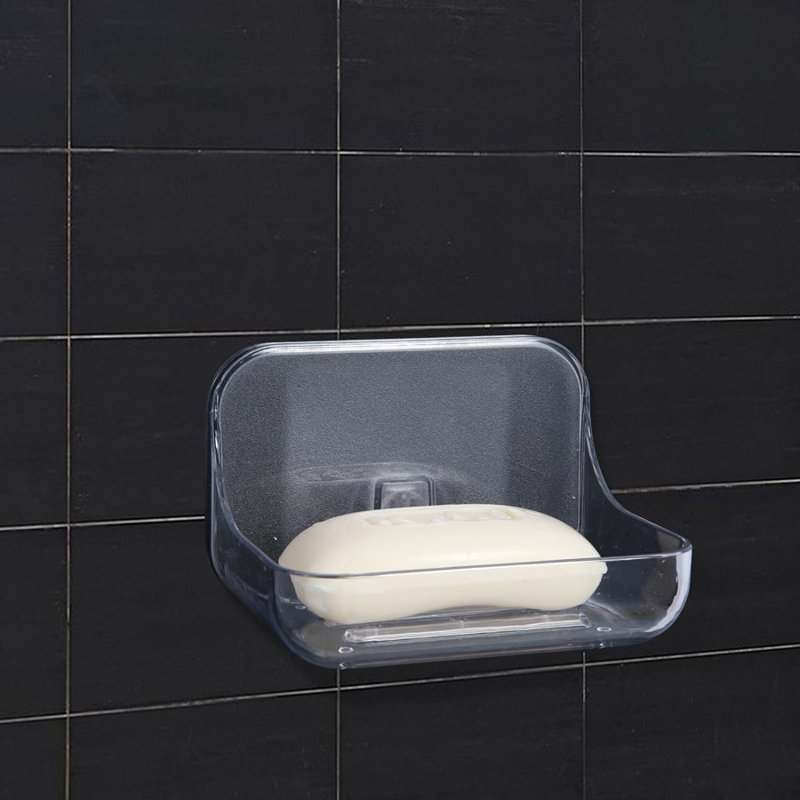 【卫浴收纳】ROSELIFE 香皂盒肥皂托架免打孔无痕魔力贴安装PET材料适用玻璃瓷砖塑料油漆等光滑表面透明
