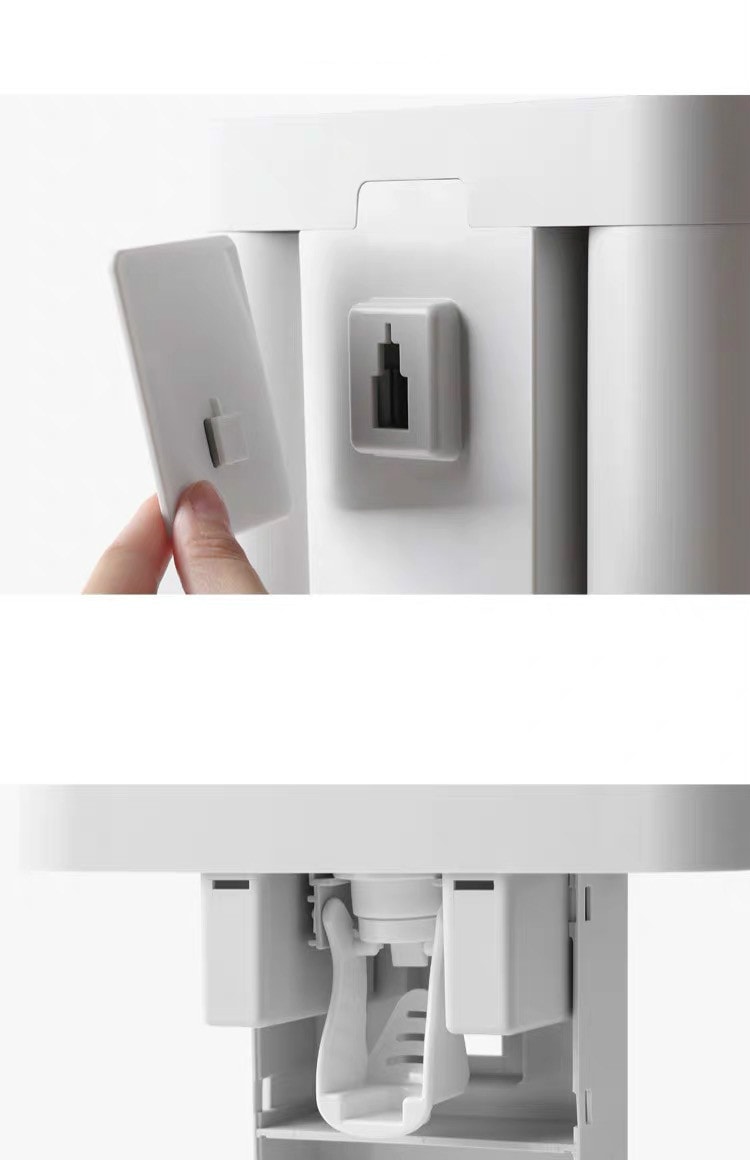 All-in-one automatic toothpaste dispenser and toothbrush holder sets - Cream White
