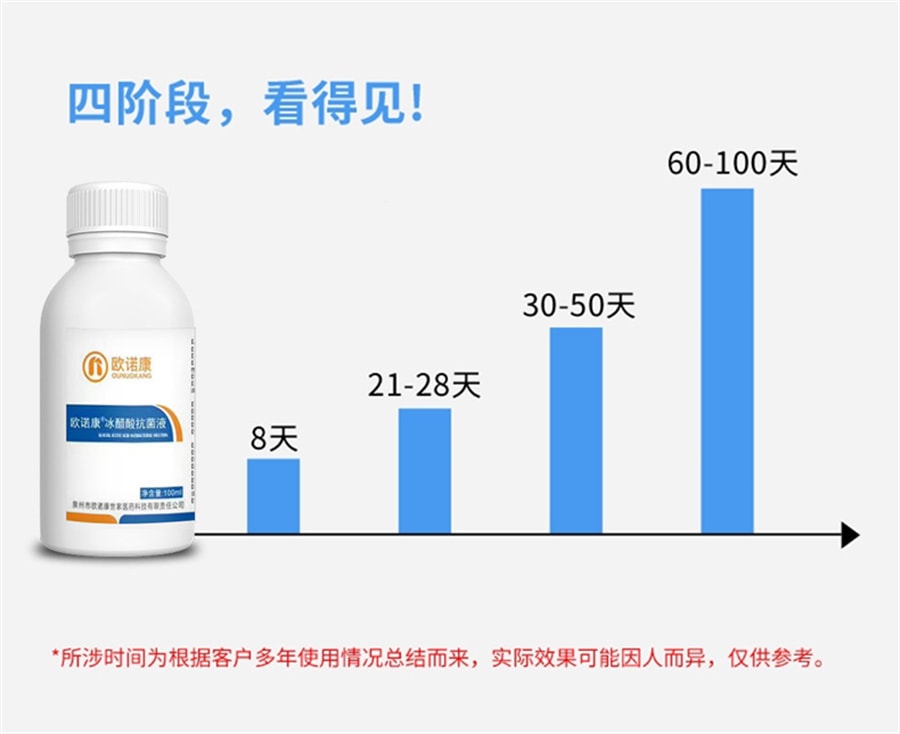 【中国直邮】欧诺康 30%冰醋酸溶液涂剂抗菌剂外用泡脚稀释溶液冰乙酸消毒 100ml/盒