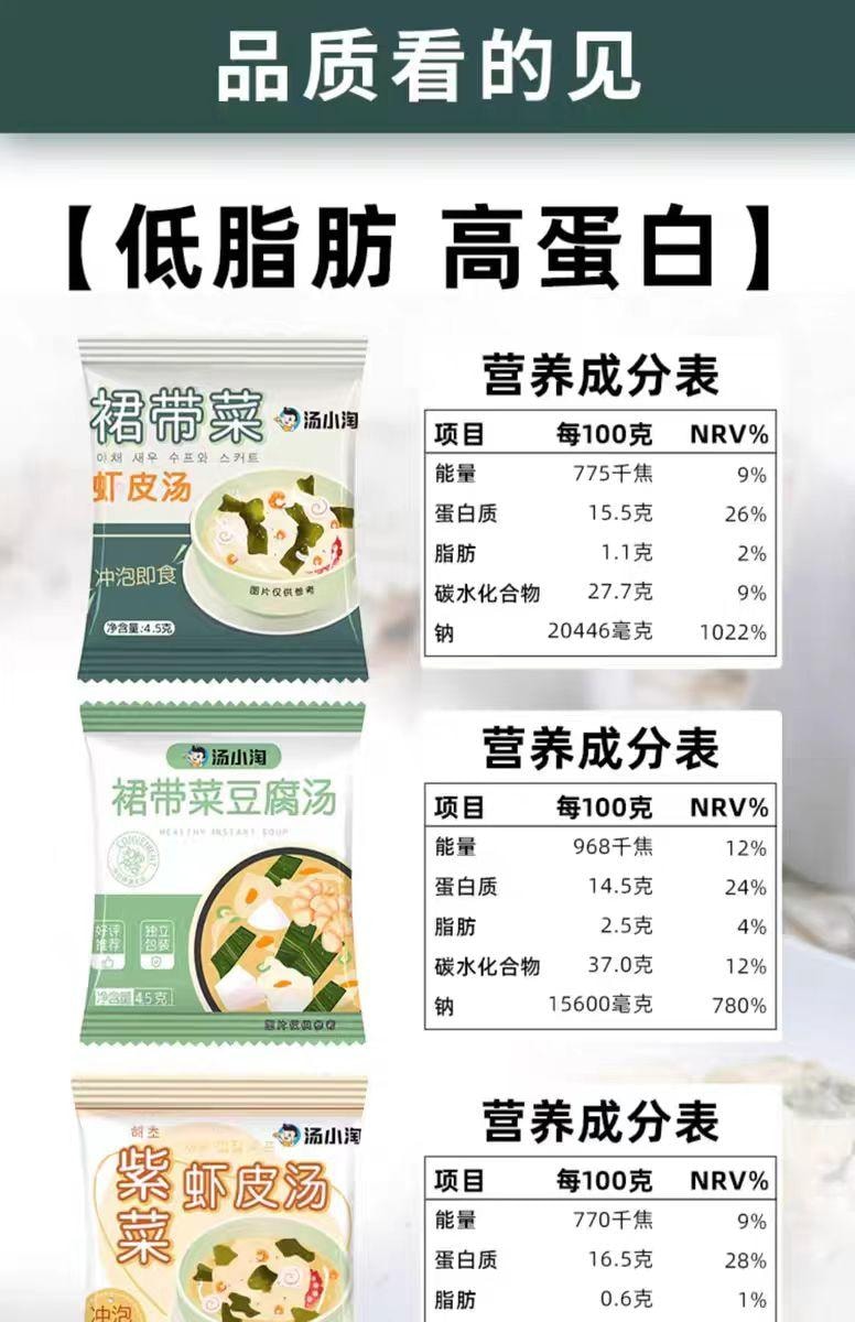 【中国直邮】 汤小淘 汤小陶 裙带菜豆腐汤 冲泡即食 速食汤10包*1袋