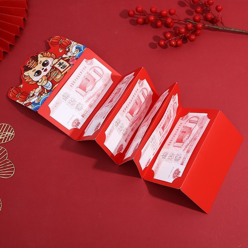 中國 2024年新款過年折疊紅包 生肖卡通創意個性壓歲包春節紅包 六卡紅包