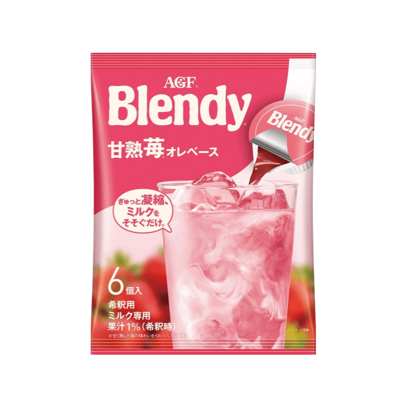 【Expédition directe du Japon】 AGF BLENDY Japon Concentré de latte à la fraise riche en saveur, lot de 6