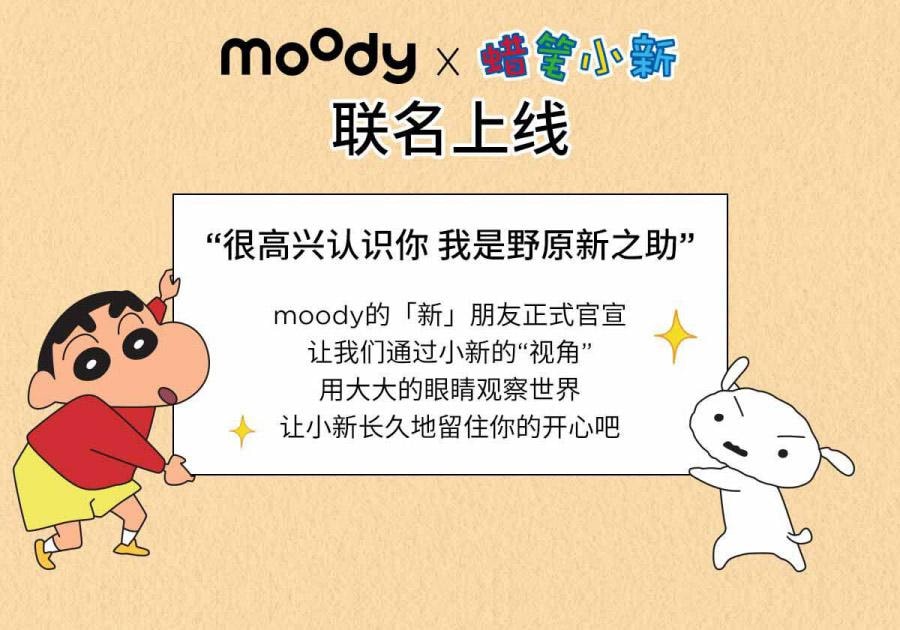 【中國直郵】moody美瞳半年拋 蠟筆小新系列 搖粒絨1片裝 (半年拋為1片裝為滿足雙眼佩戴請拍2盒)
