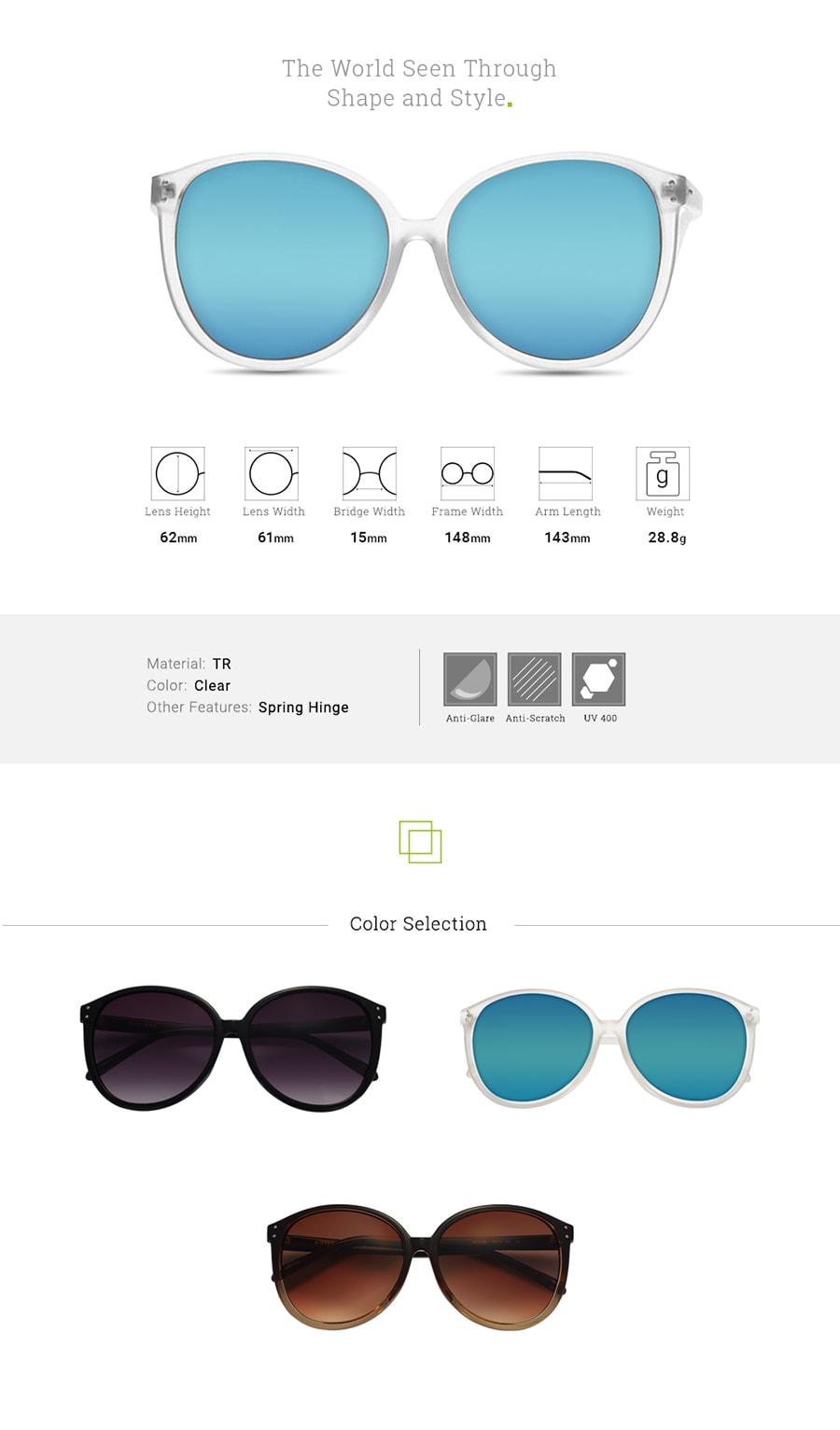 UV Fashion Sunglasses: Blue (DL52028 C3)