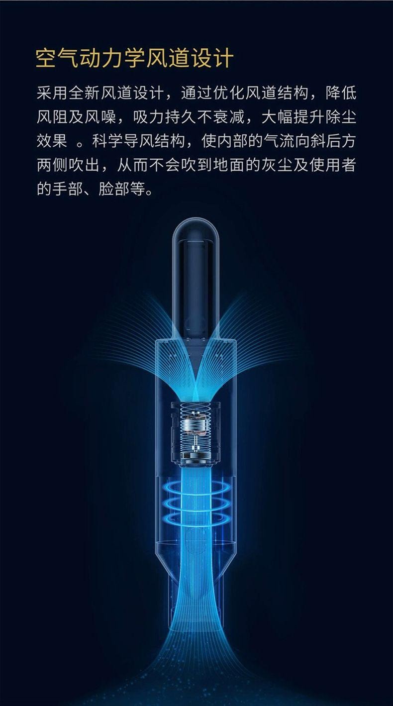 【中国直邮】小米有品 清蜓随手吸尘器H2 标配 灰色