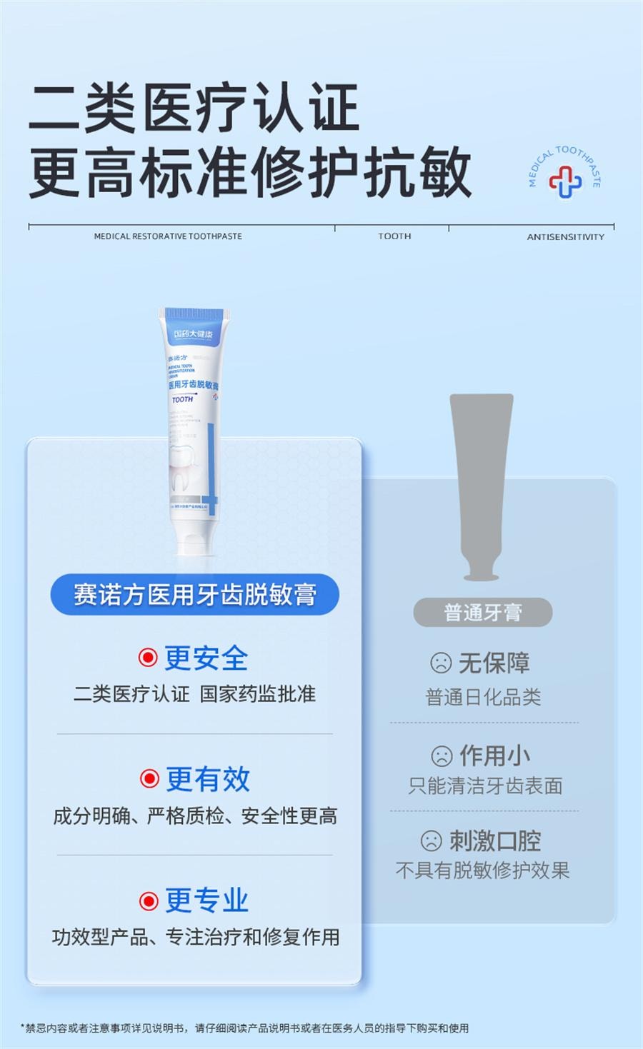 【中國直郵】 賽諾方 牙齦萎縮修復再生專用脫敏膏劑治牙周炎口腔非牙膏 110g/盒
